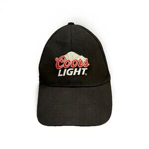 Acme Mens Black Coors Light Beer Adjustable Strapback Hat Baseball Cap